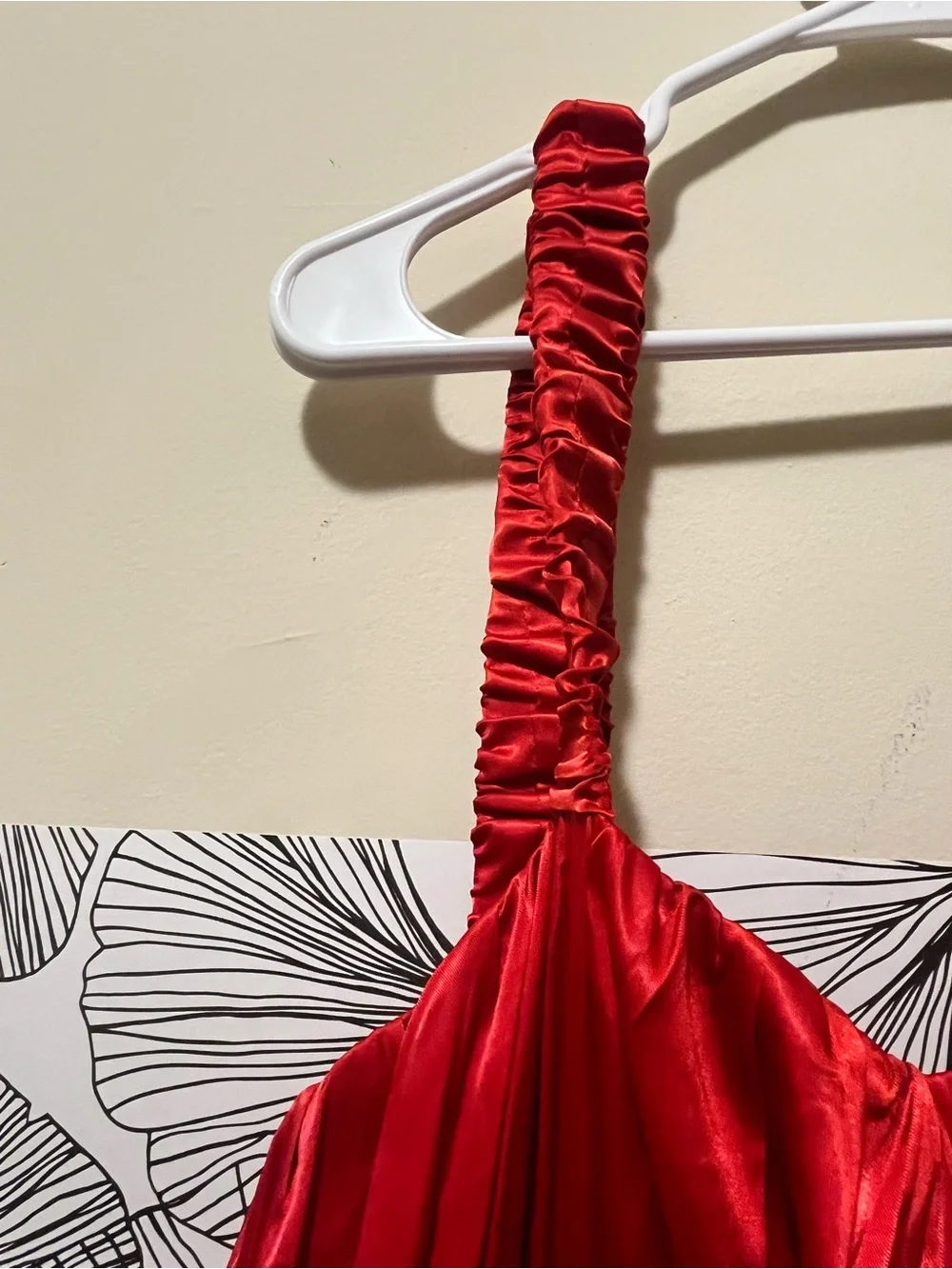 Red Satin bubble hem mini dress - women dresses